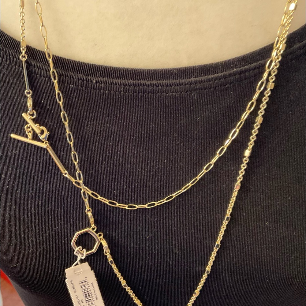 Kendra Scott Framed Tessa Multi Strand Necklace - NWT - Blue Lapis - Picture 13 of 14